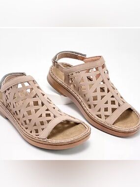 Naot Amadora Keyhole Nubuck Women Sandals Adjustable Slingback 41US 10 stone